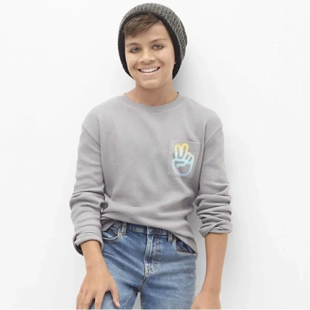 Thereabouts Boys Crew Neck Long Sleeve Thermal Top